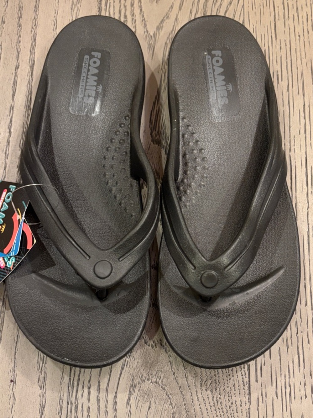 Skechers Black Women's Foam Flip-Flop Sandals